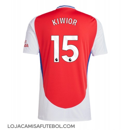 Camisa de Futebol Arsenal Jakub Kiwior #15 Equipamento Principal 2024-25 Manga Curta